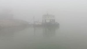 ঘন কুয়াশায় দৌলতদিয়া-পাটুরিয়া নৌরুটে ফেরি চলাচল বন্ধ
