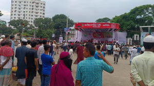 ময়মনসিংহে এনসিপির পদযাত্রা-সমাবেশ, প্রস্তুত মঞ্চ