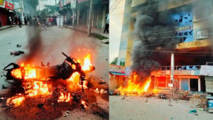 বিএনপির দুই পক্ষের সংঘর্ষে বোয়ালমারী রণক্ষেত্র