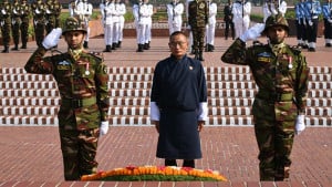 জাতীয় স্মৃতিসৌধে ভুটানের প্রধানমন্ত্রীর শ্রদ্ধা নিবেদন