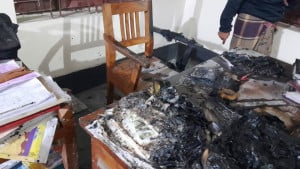 মাগুরার মহম্মদপুরে গ্রামীণ ব্যাংকে দুর্বৃত্তের আগুন