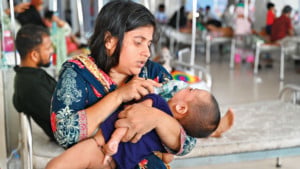 দুর্গম গ্রামে হাম উপসর্গের বিস্তার