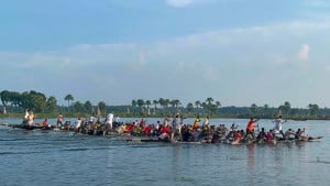 সালথায় নৌকা বাইচে মাতল হাজারো মানুষ