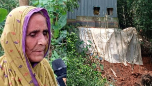 অনিয়ন্ত্রিত মাটি কাটায় শেষ আশ্রয় হারানোর শঙ্কায় বিধবা নারী