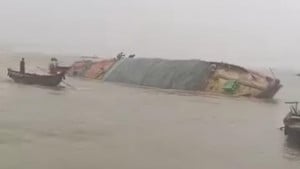 মেঘনায় ট্রলারডুবি, পানিতে তলিয়ে গেল ৫ হাজার বস্তা ধান-চাল