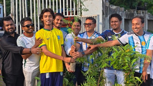 কক্সবাজারে আর্জেন্টিনা সমর্থকদের এক হাজার গাছের চারা রোপণ