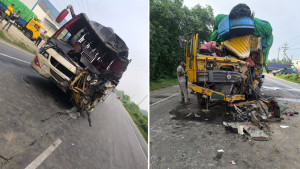 পাবনা-কুষ্টিয়া মহাসড়কে বাস-ট্রাকের মুখোমুখি সংঘর্ষে নিহত ১