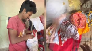 স্ত্রী-ছেলের জন্য কেনা জামাকাপড় নিয়ে কাঁদছেন সুজন মিয়া