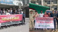 পুলিশ ভেরিফিকেশনে রাজনৈতিক বৈষম্যের অভিযোগ, জকসু-ছাত্রশক্তির মানববন্ধন
