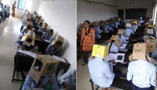 নকল ঠেকাতে মাথায় কার্ডবোর্ডের বাক্স!