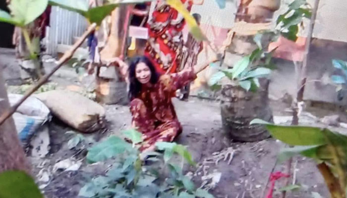 যৌতুকের জন্য গৃহবধূকে গাছে বেঁধে নির্যাতন