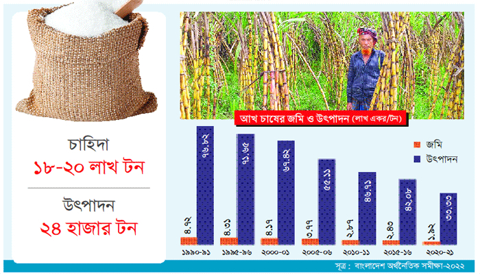 আমদানিনির্ভরতা কাটছে না চিনির